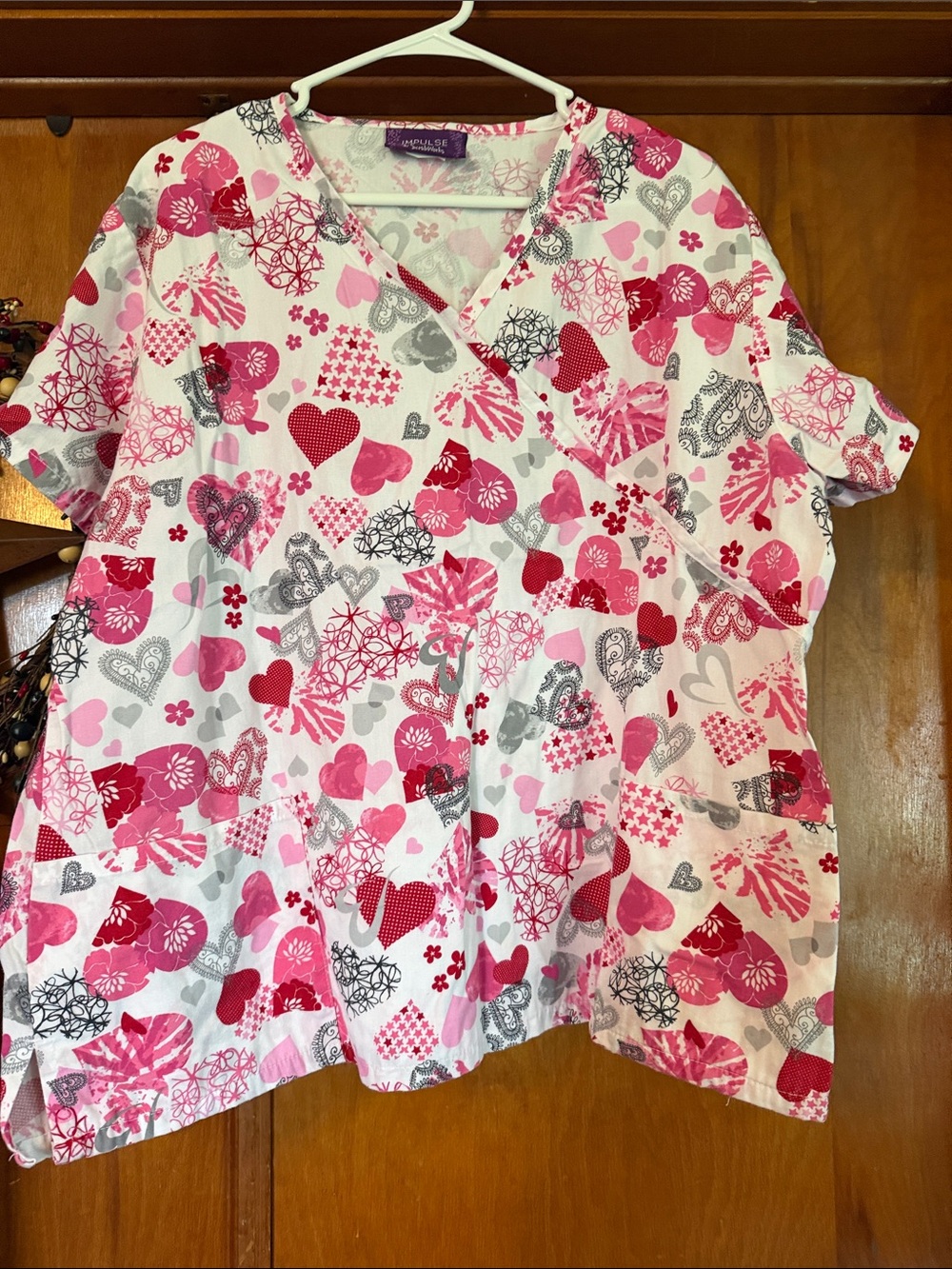 Unbranded Women’s Pink Heart Print Short Sleeve Tee